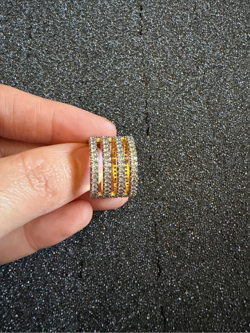 Multi-row Pavé Statement Band Ring